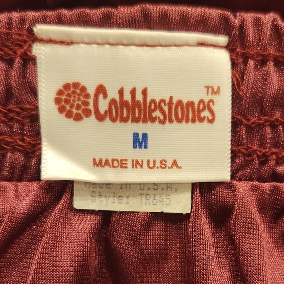 Cobblestone Nylon Sprinter Running Gym Shorts Men’s Size Medium Maroon & White - Picture 3 of 3